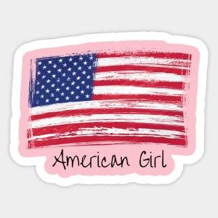 American girl 4th of july independence day Sticker